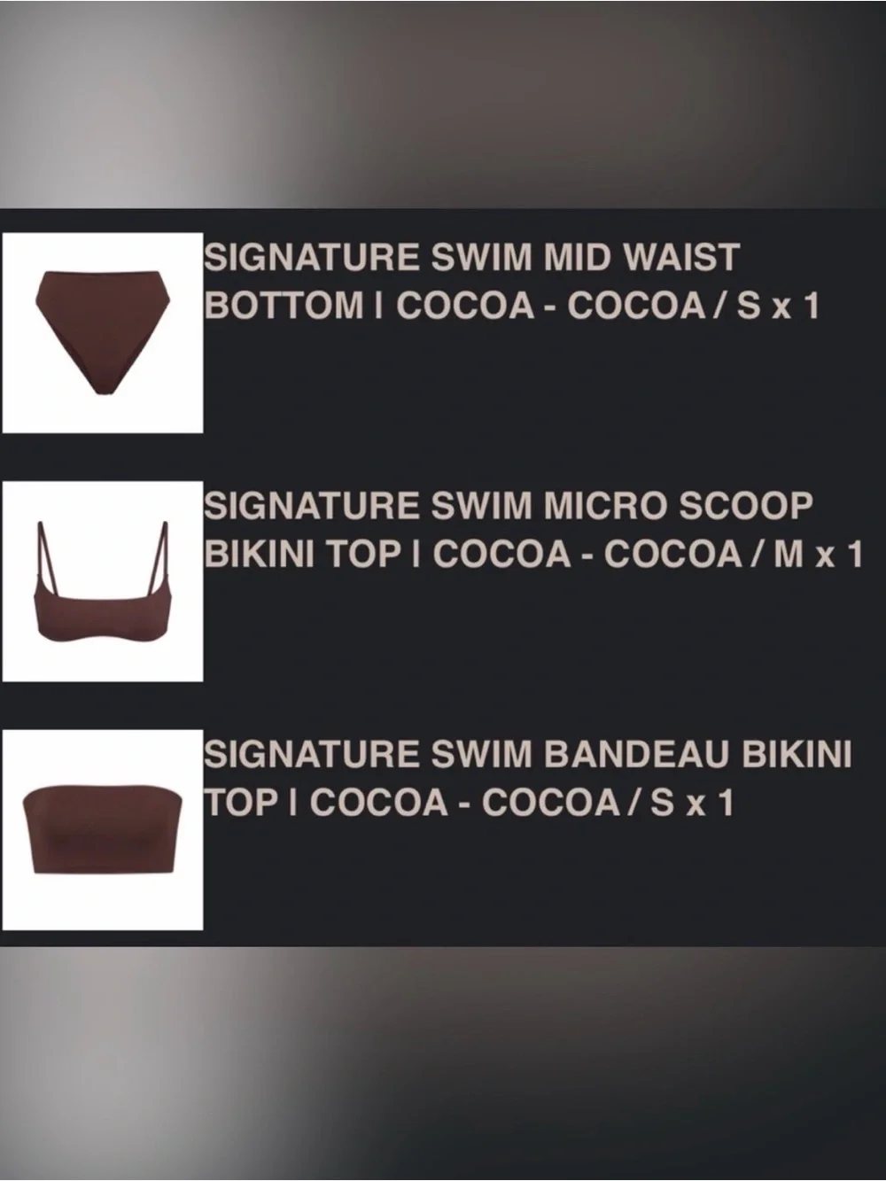SKIMS Chocolate Brown Swim & Lounge Mix — 5-Piece Set